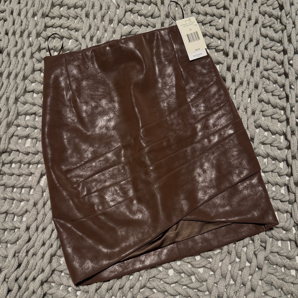 GUESS Faux Leather Mini Skirt NWT